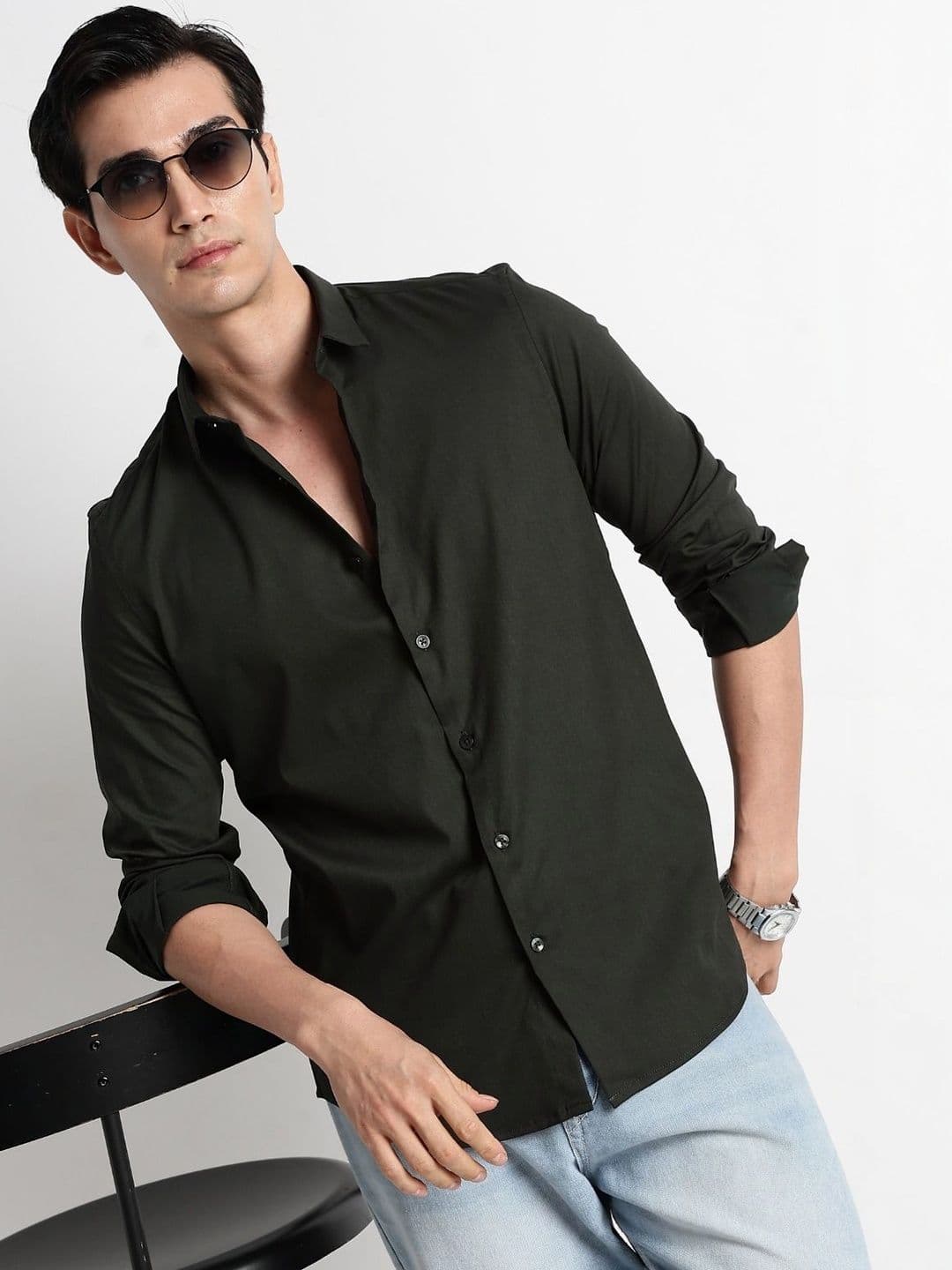 Blu MNKY Men Classic Slim Fit Casual Shirt - view 1