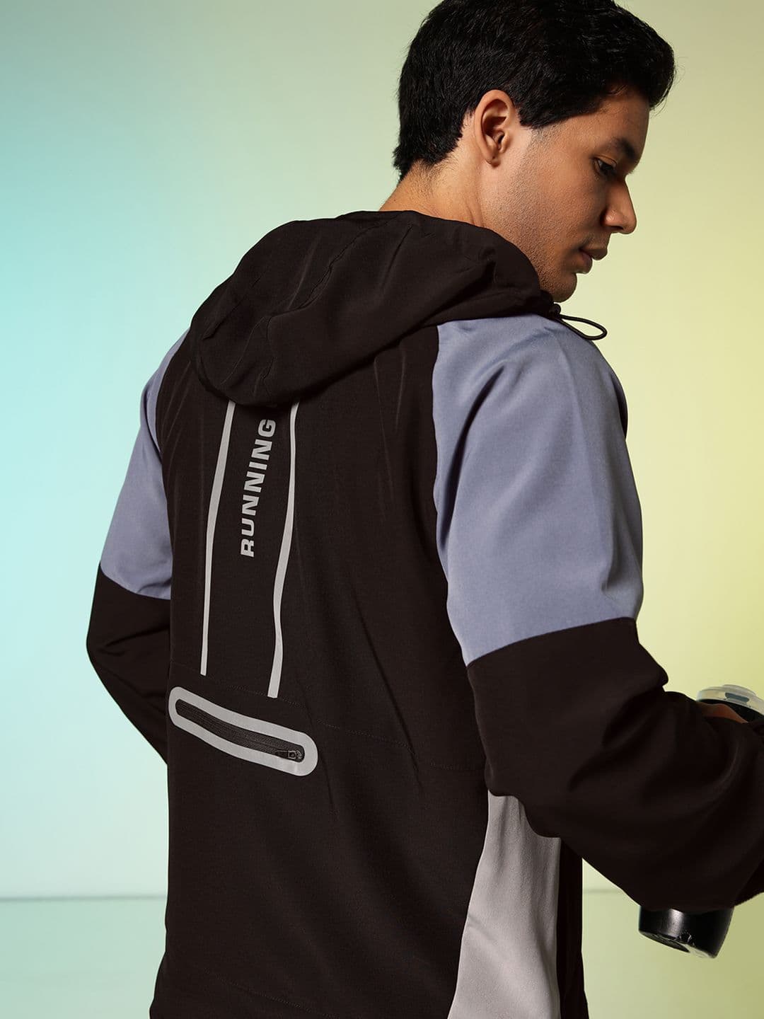 HRX by Hrithik Roshan Typography Printed Hooded Running Sporty Jacket - view 1