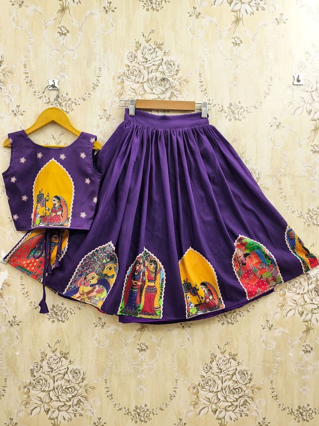 JOVK DESIGN Girls Printed Semi-Stitched Lehenga & - view 1