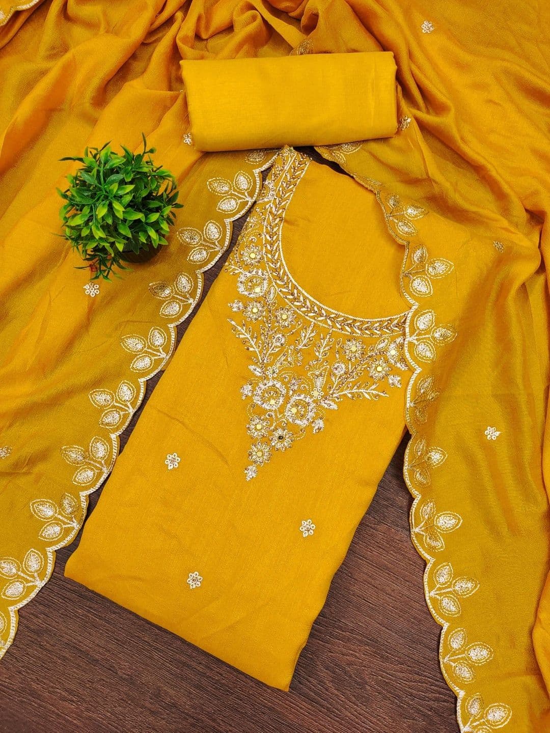 LeeliPeeri Designer Embellished Unstitched Dress Material - view 1