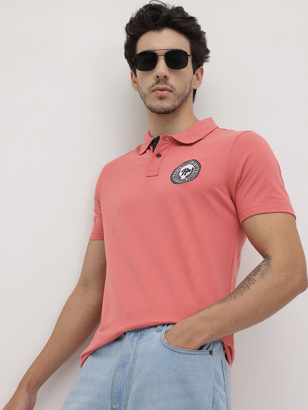 The Roadster Life Co. Brand Logo Detail Polo Collar T-shirt - view 1