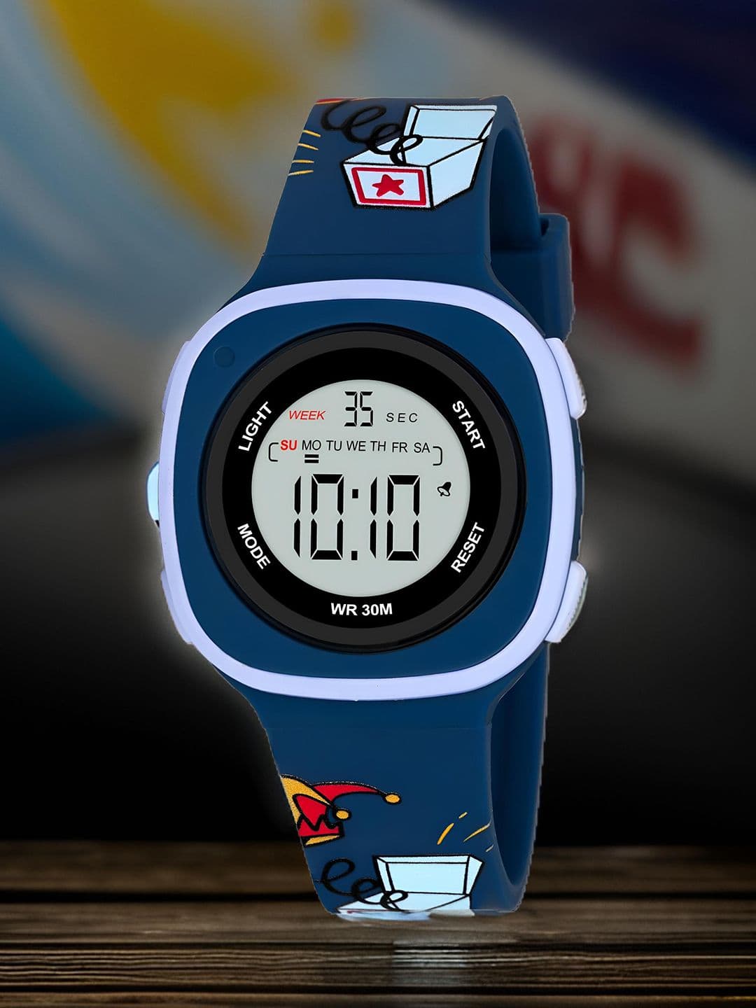 Otage Kids Patterned Dial & Digital Multi Function Watch 2207 Square-DarkBlue1 - view 1