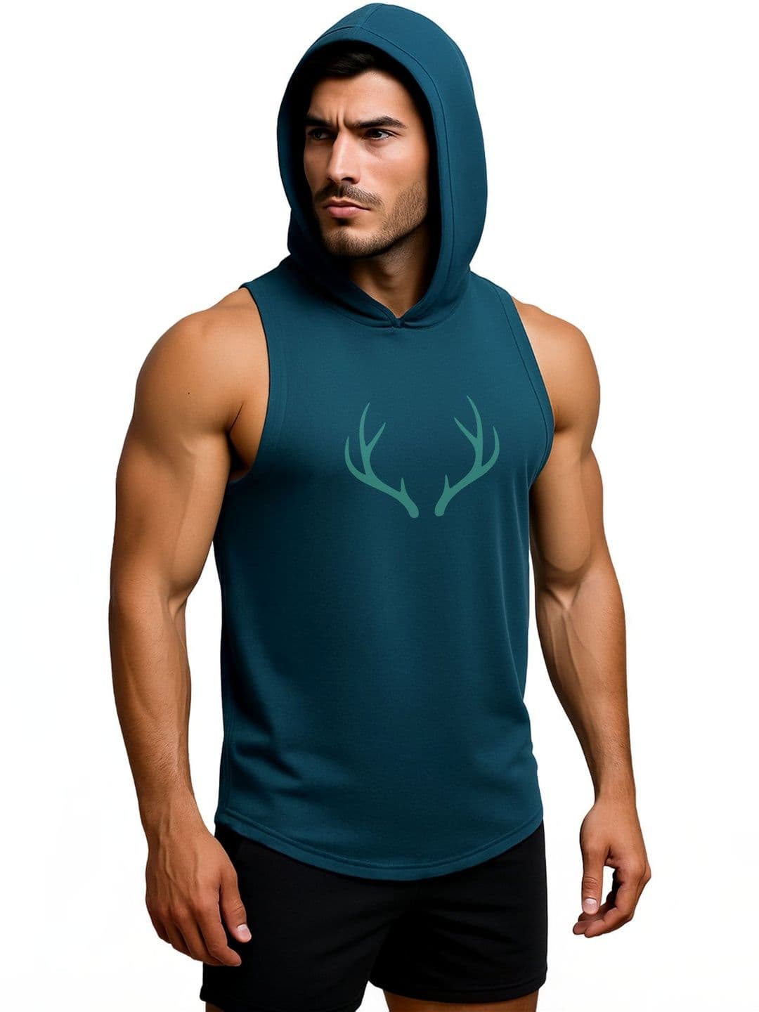 3Colors Printed Round Neck Gym Vest - view 1