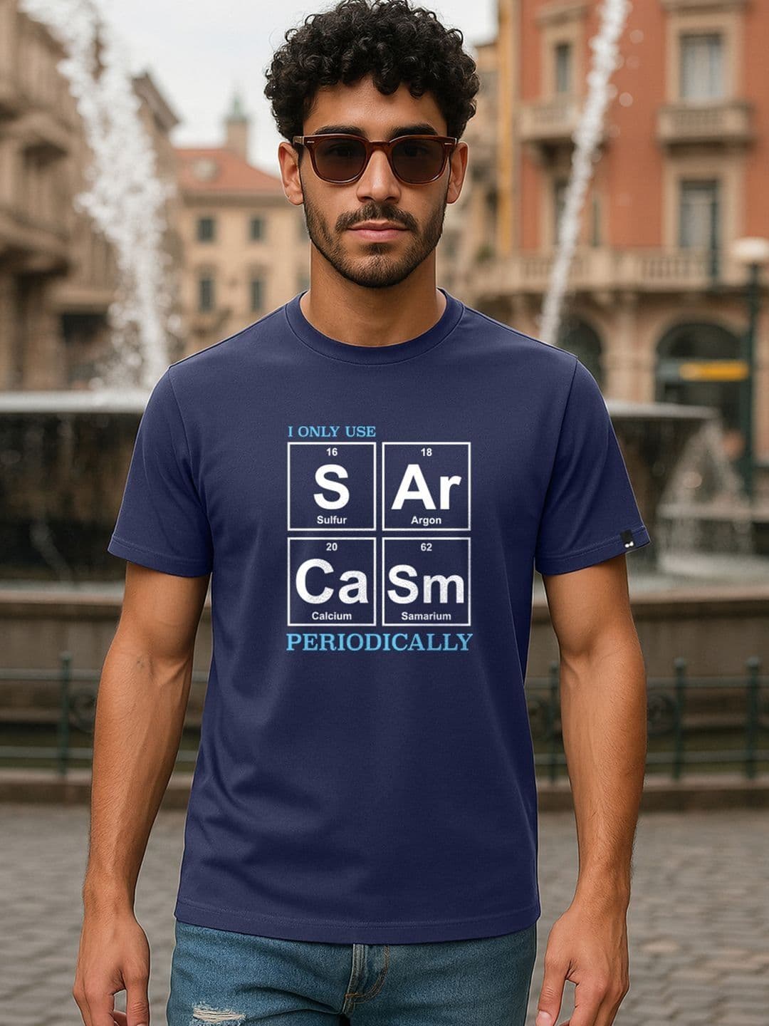 Bewakoof Men Navy Blue Sargasm Typography T-shirt - view 1
