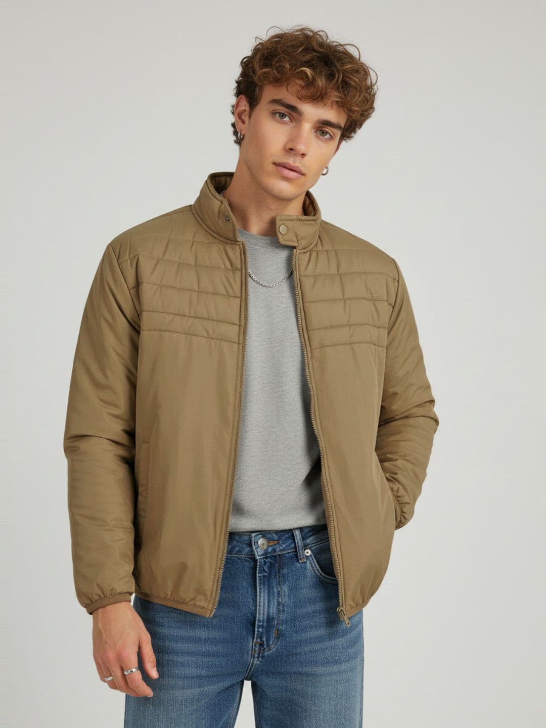 glitchez Mock Collar Puffer Jacket - view 1