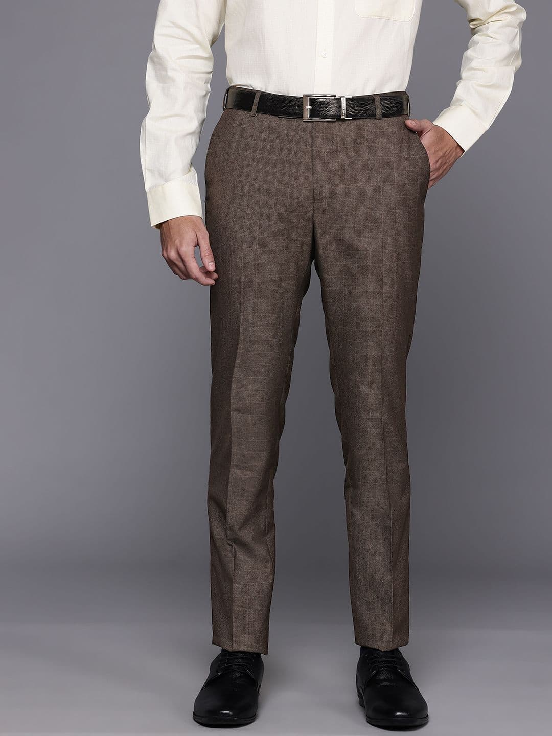 Raymond Men Checked Slim Fit Formal Trousers - view 1