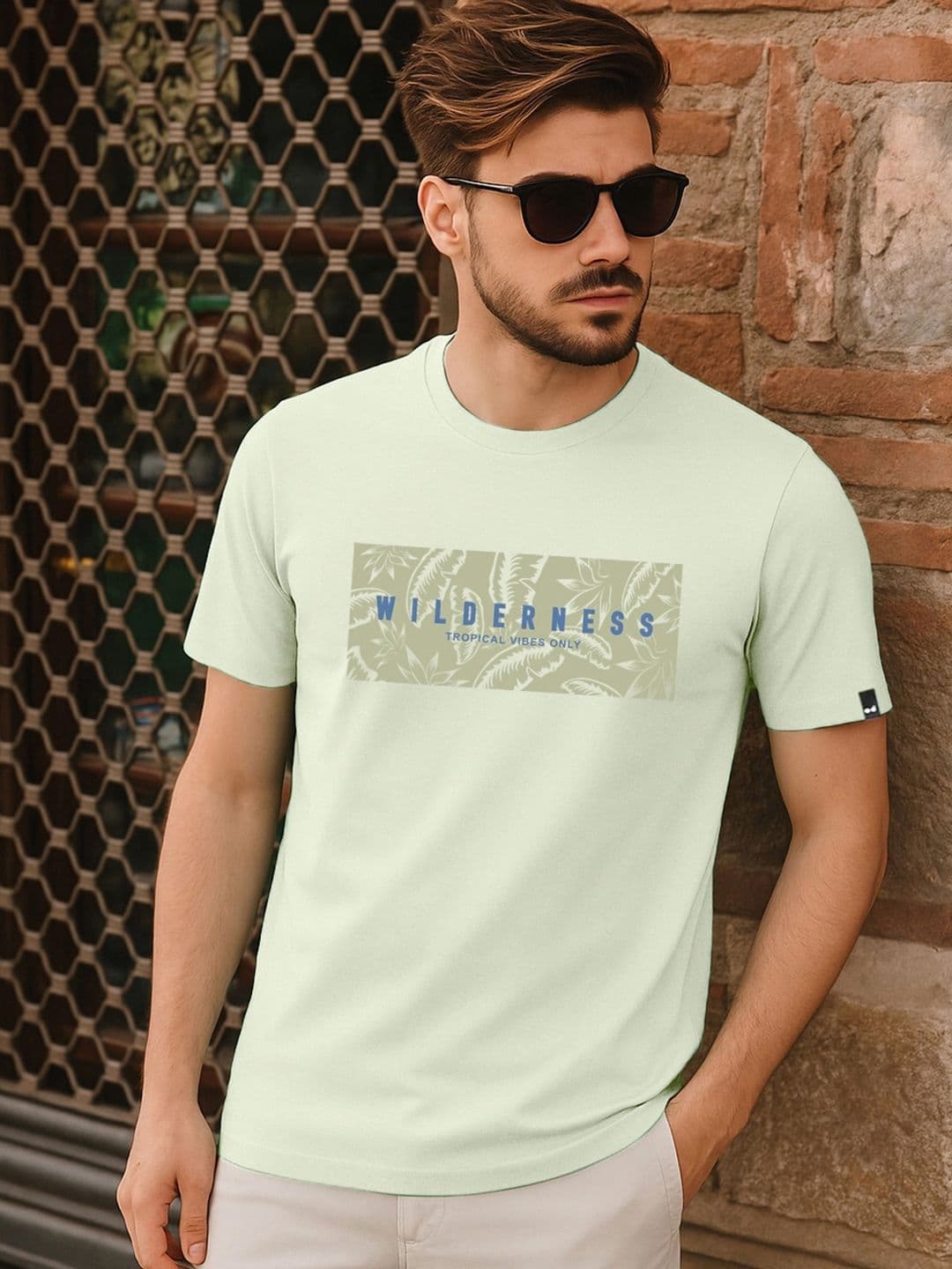 Bewakoof Men Fog Green Wilderness Graphic Printed T-shirt - view 1