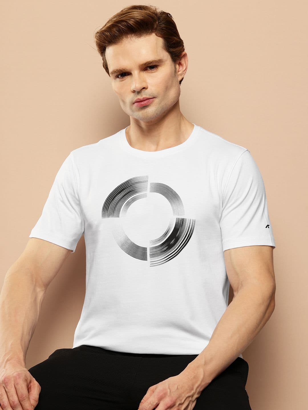 Alcis Geometric Printed Slim Fit Softtech+ T-shirt - view 1