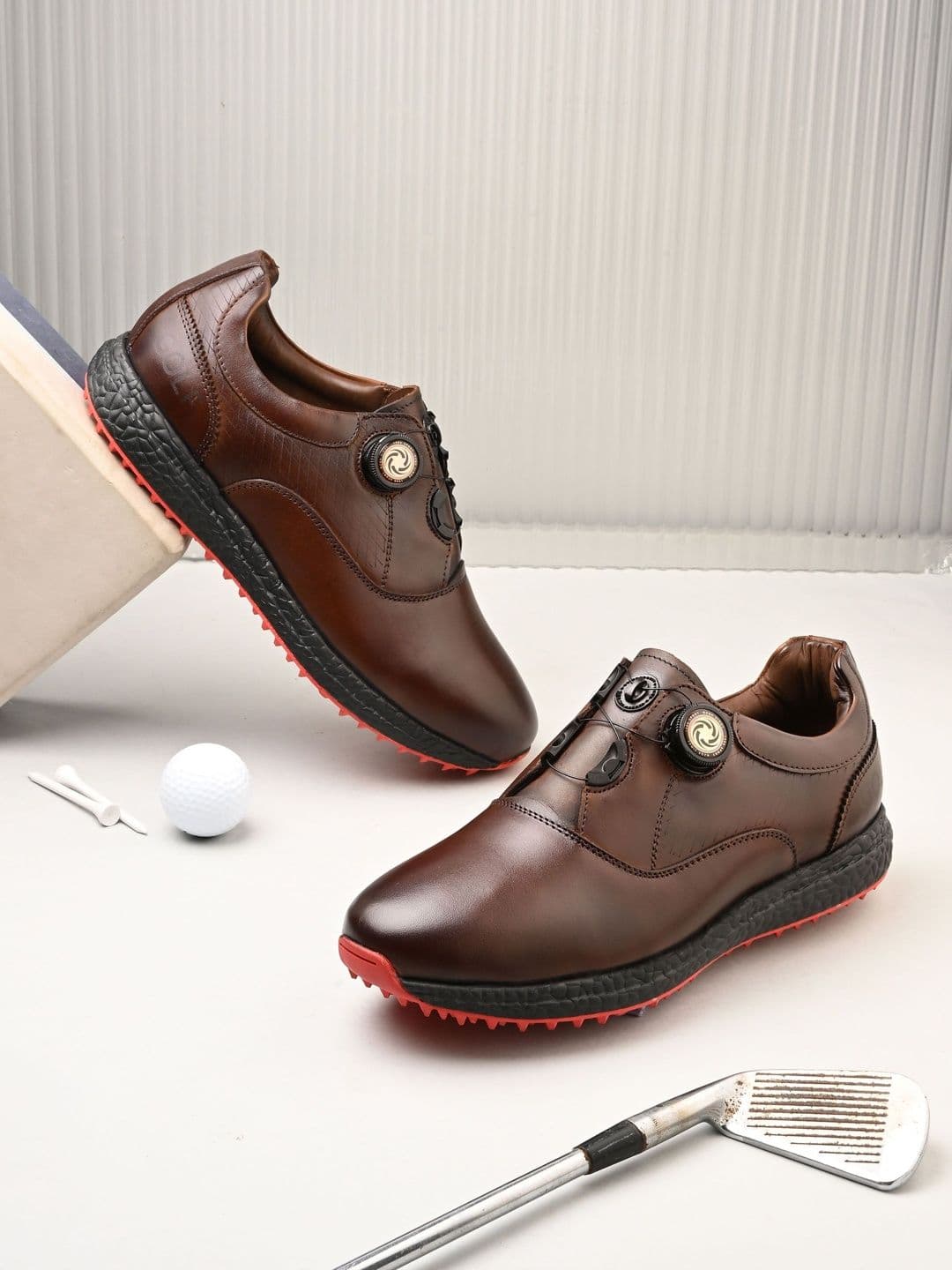 PRO ASE Men Brown Lace up Waterproof Golf Shoe - view 1