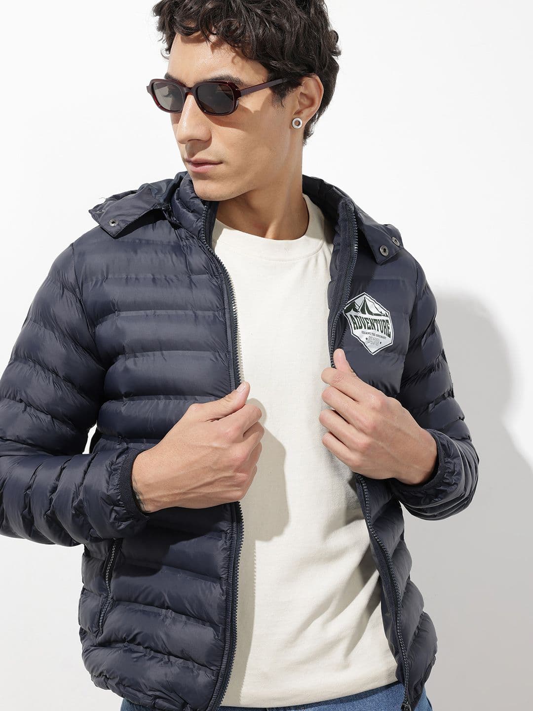 The Roadster Life Co. Typography Hooded Puffer Jacket - view 1