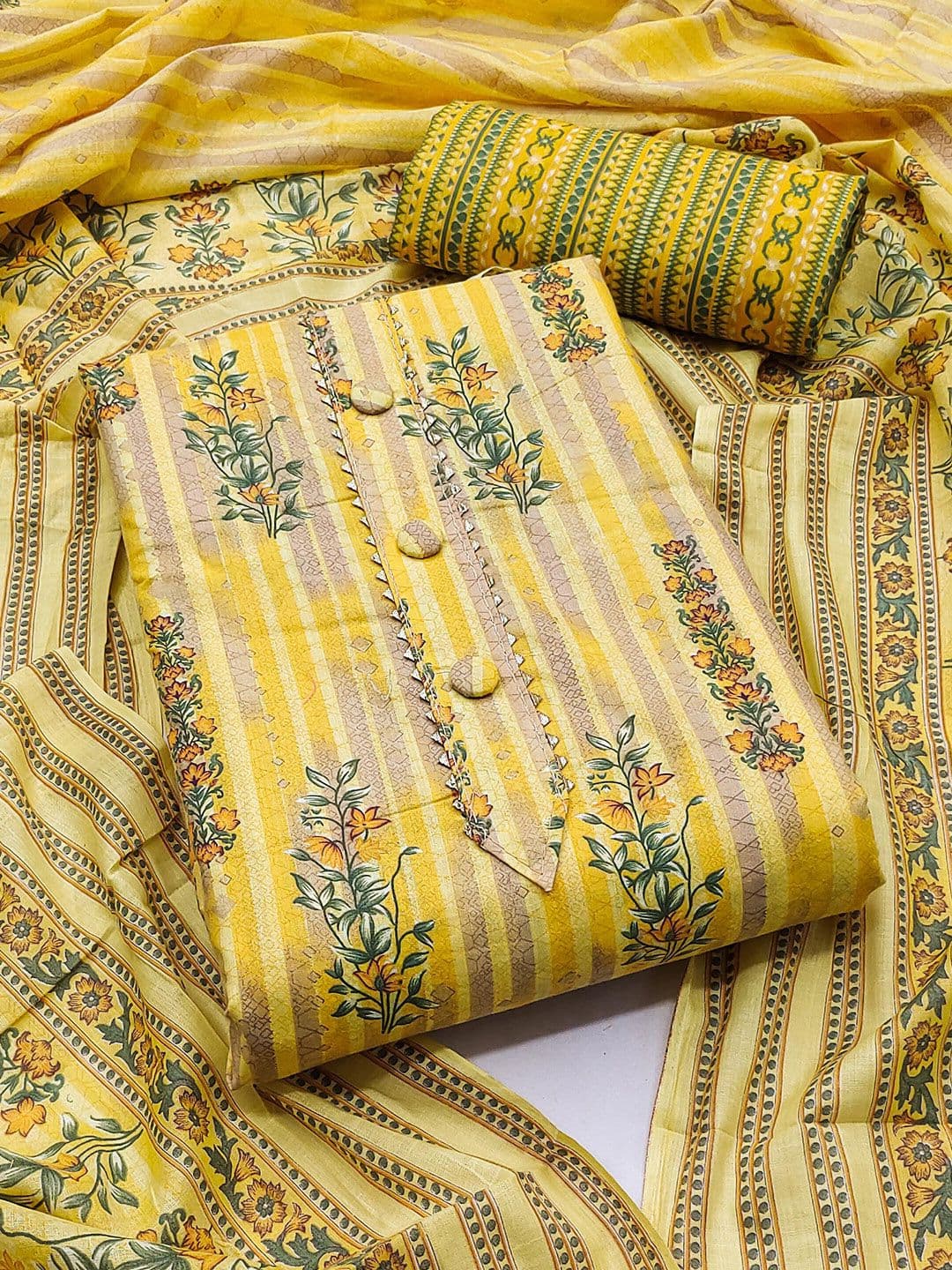Moda Rapido Floral Printed Unstitched Dress Material - view 1