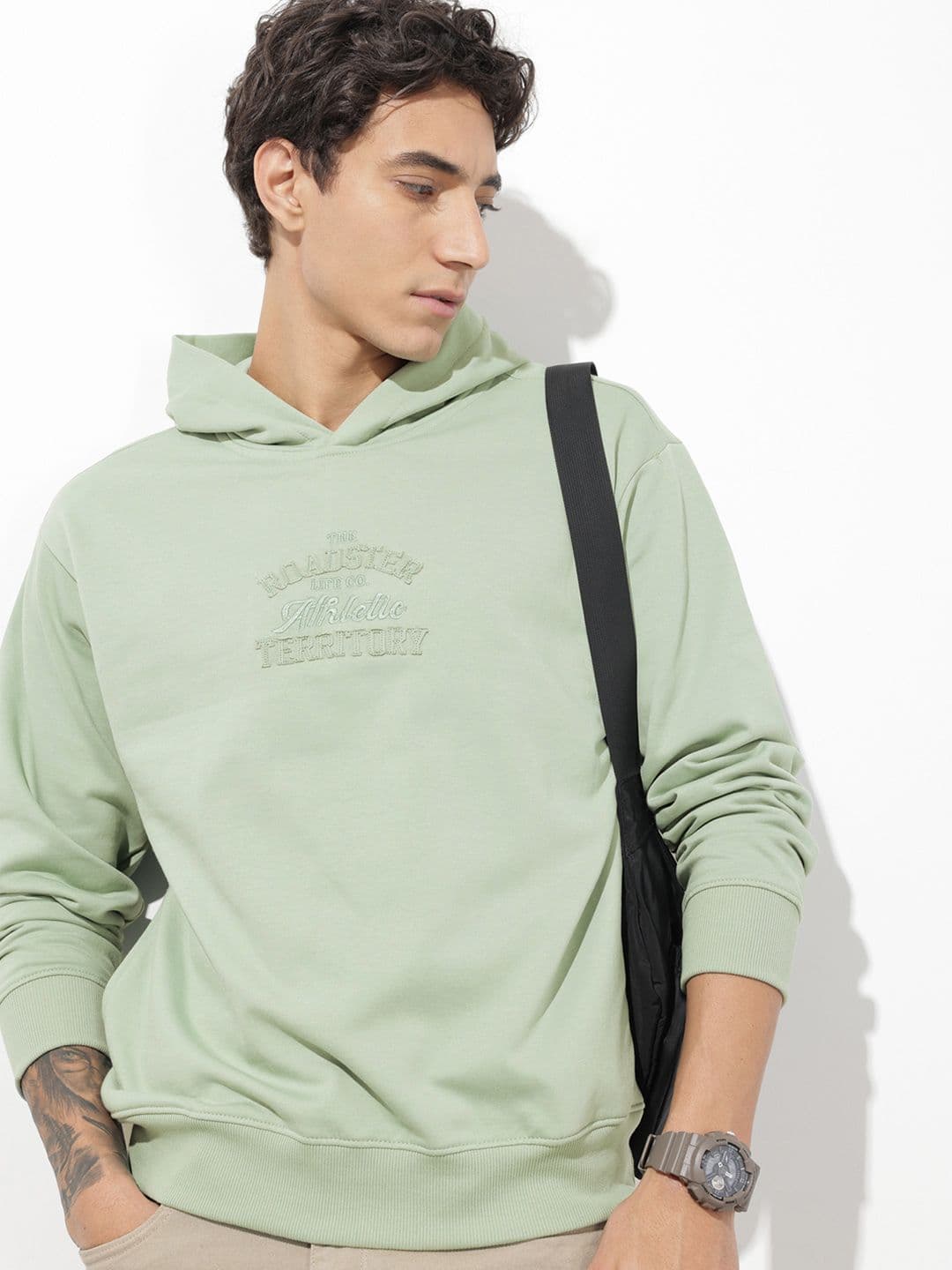 The Roadster Life Co. Typography Relaxed Fit Hooded Pullover Sweatshirt - view 1