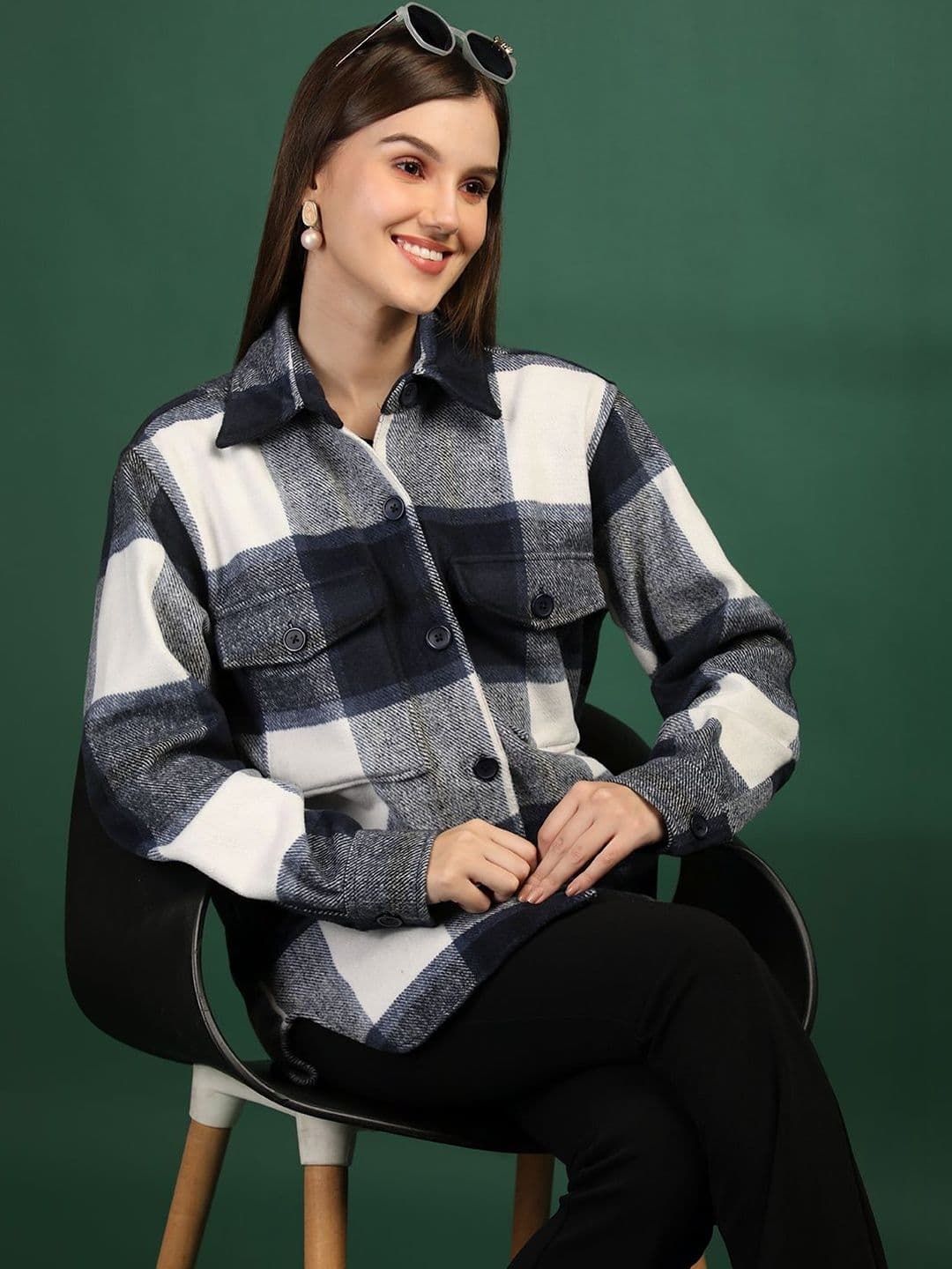 Mast & Harbour Women Checked Woven Jacket - view 1