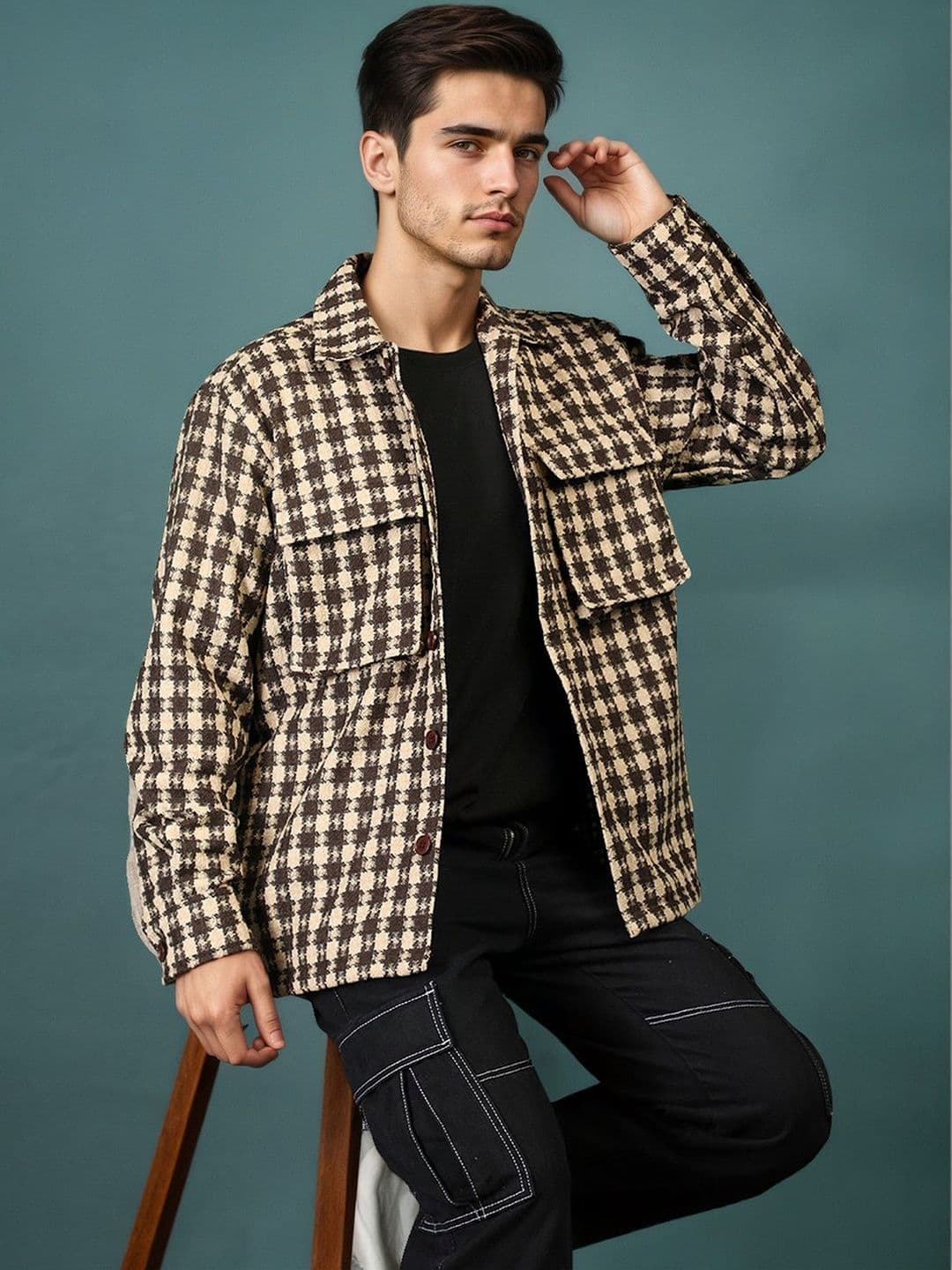 Mast & Harbour Men Checked Woven Jacket - view 1