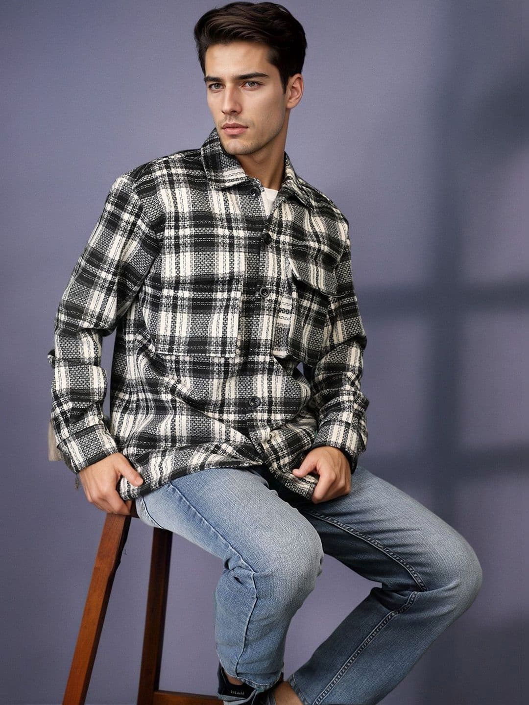 Mast & Harbour Men Checked Woven Jacket - view 1