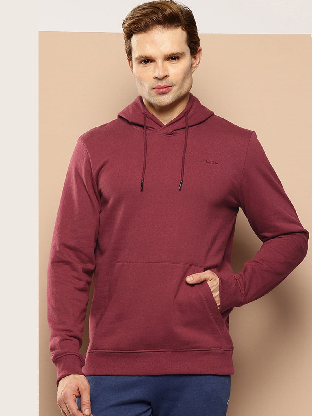 Alcis Brand Logo Detail Hooded Fleece Sweatshirt - view 1