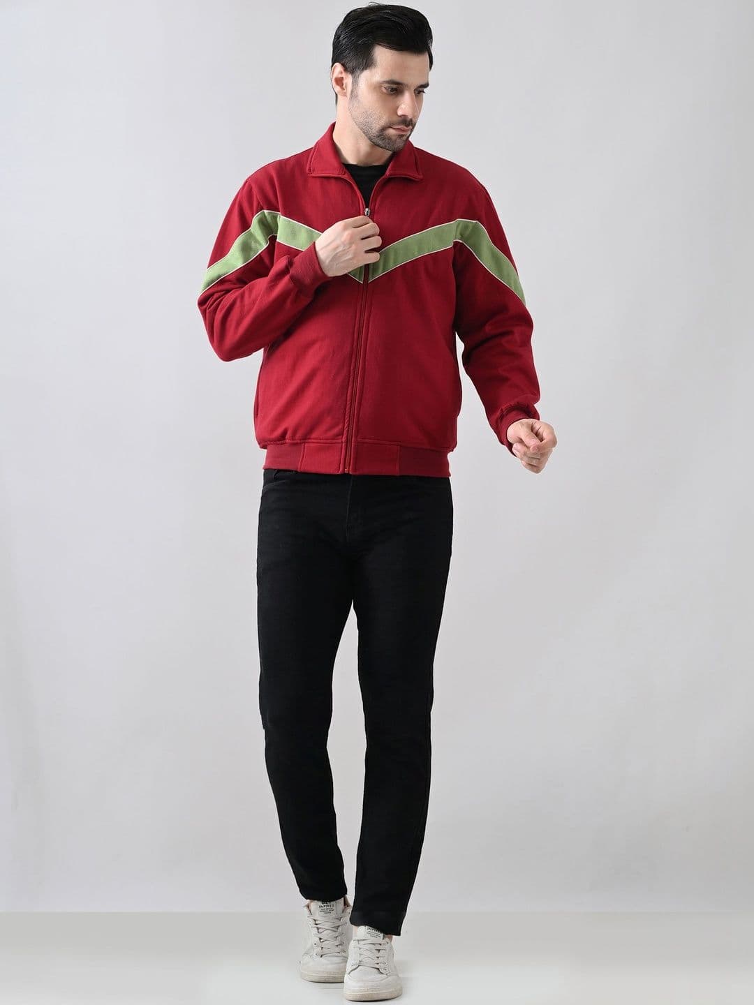 BAESD Men Colourblocked Fleece Lightweight Sporty Jacket - view 1