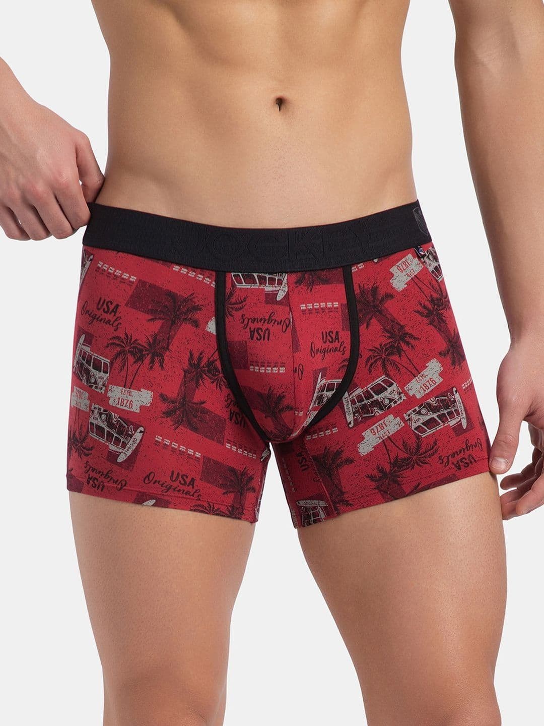 Jockey Super Combed Cotton Stretch Printed Trunk with Ultrasoft Waistband-US63 - view 1