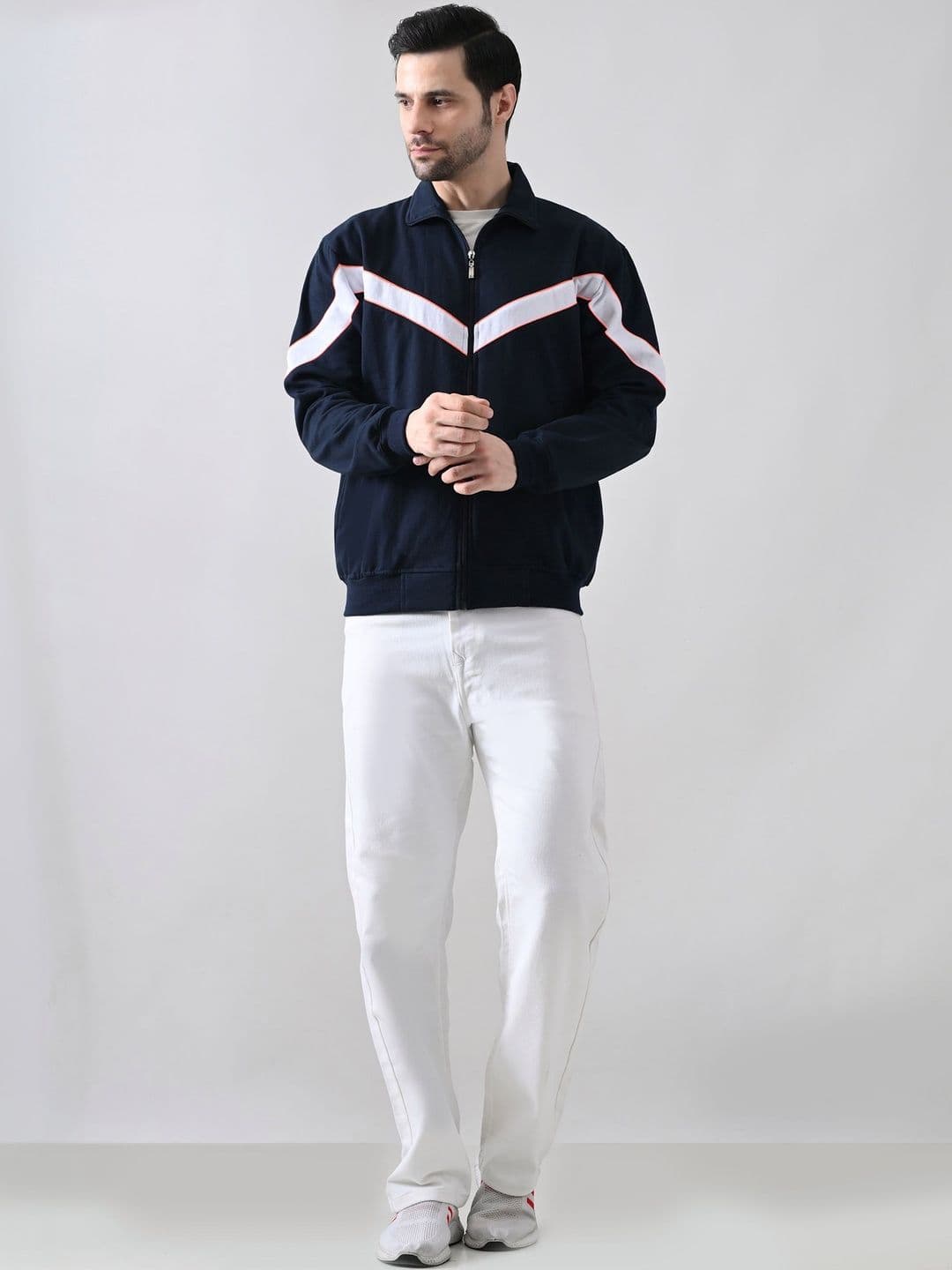 BAESD Men Colourblocked Fleece Lightweight Sporty Jacket - view 1