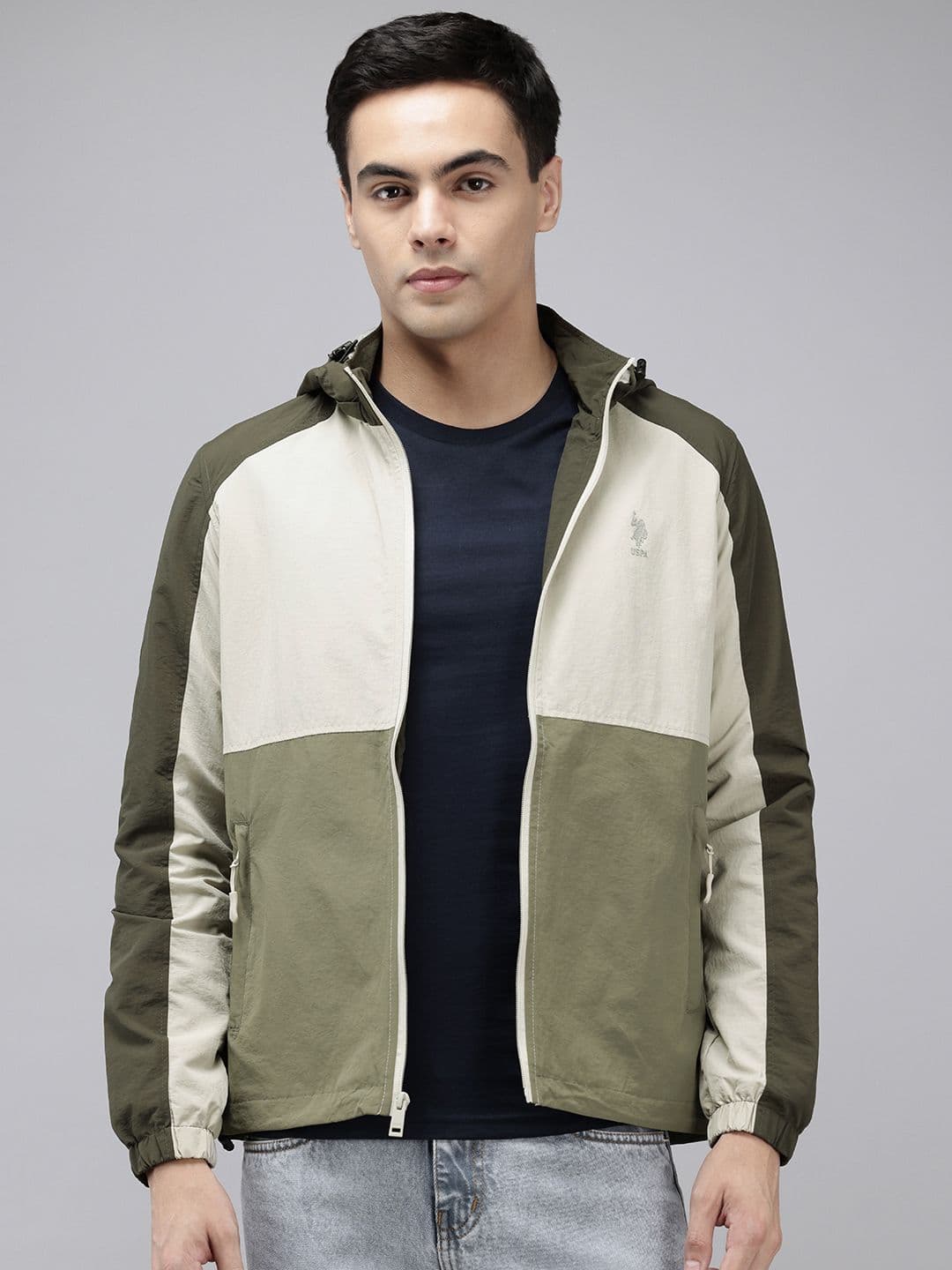 U.S. Polo Assn. Colourblocked Hooded Tailored Jacket - view 1