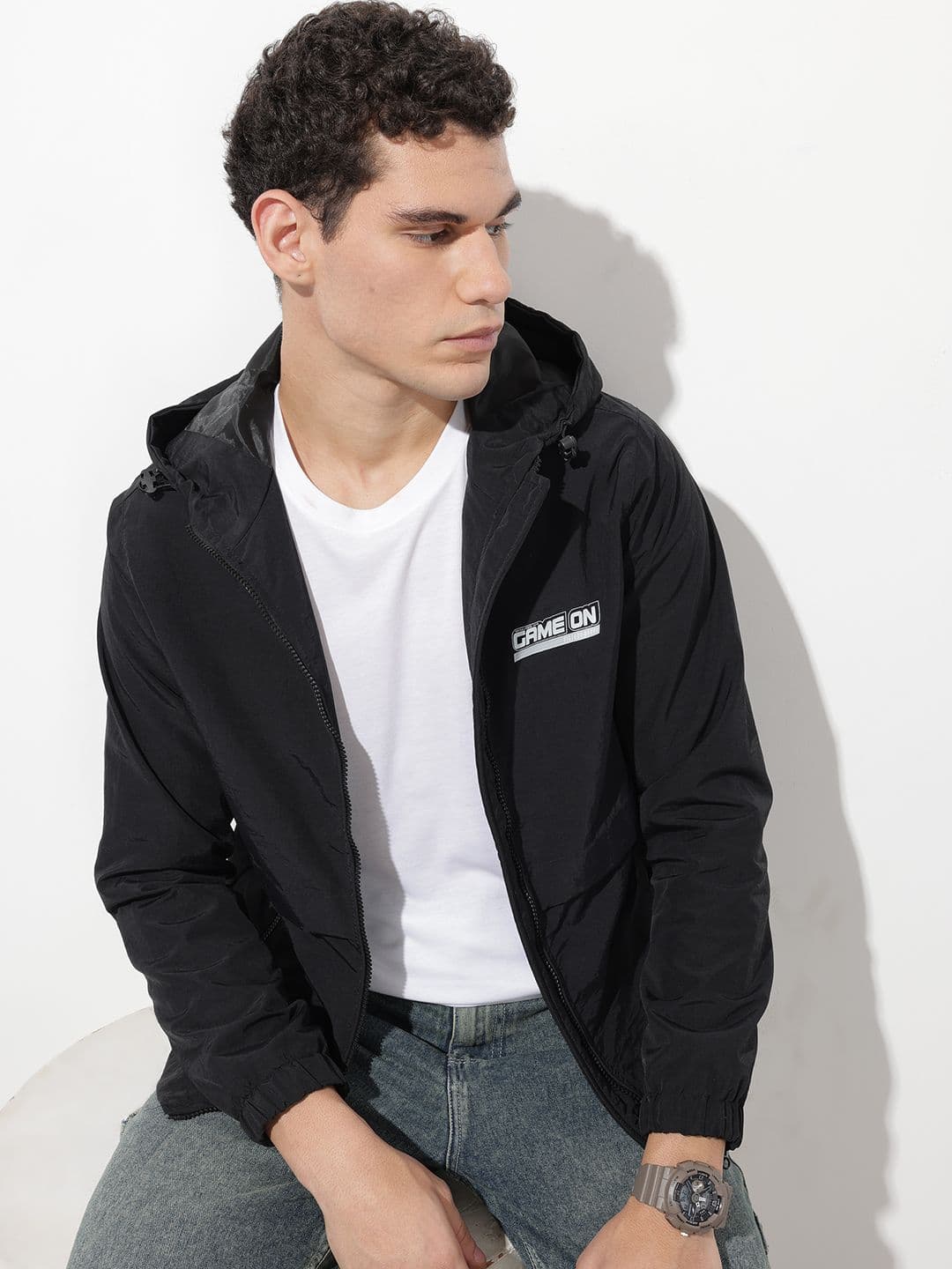 The Roadster Life Co. Typography Printed Hooded Tailored Jacket - view 1