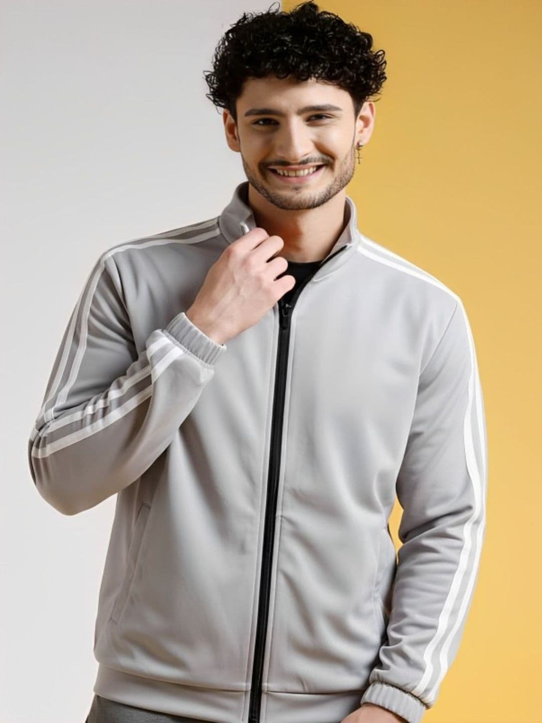 THE FASHION HUB Men Striped Windcheater Running Sporty Jacket - view 1