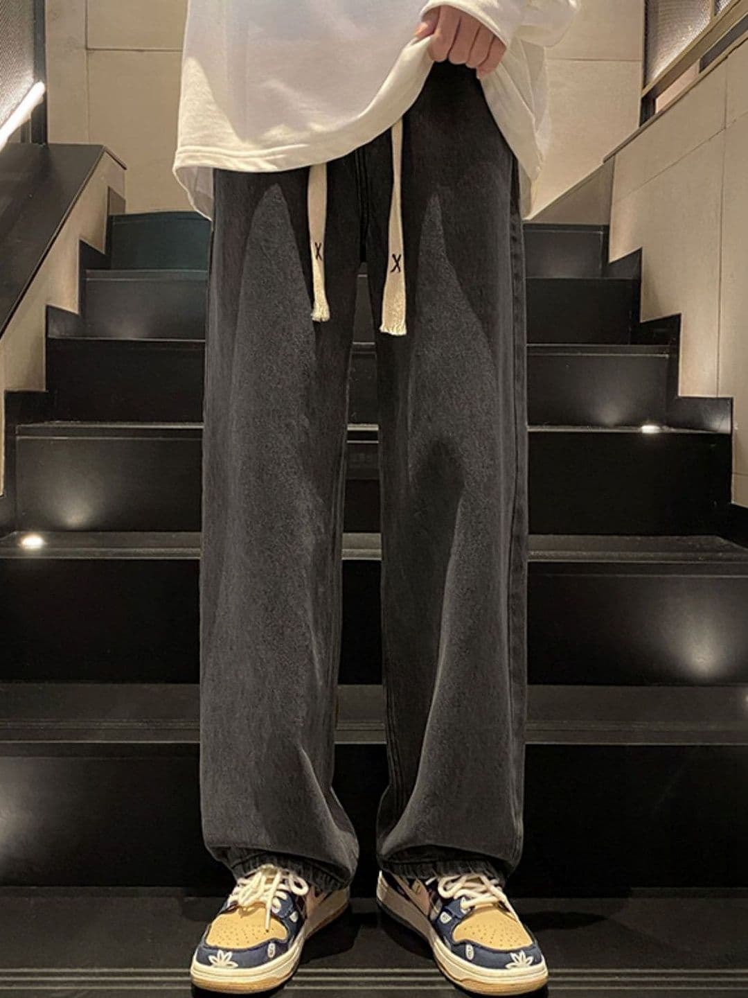 StyleCast Men Wide Leg Mid-Rise Medium Shade Jeans - view 1