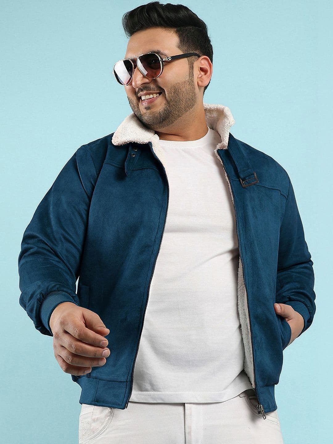 Instafab Plus Men Suede Windcheater Outdoor Biker Jacket - view 1