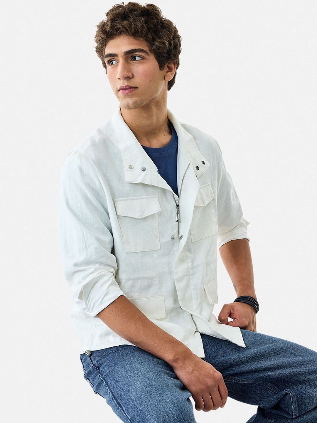 Snitch White Solid Jacket - view 1