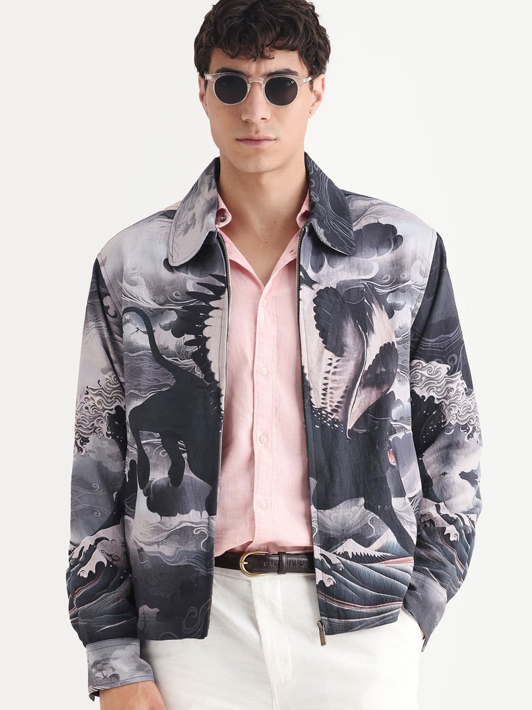 RARE RABBIT Men Twill Printed Zipper Tailored Jacket - view 1
