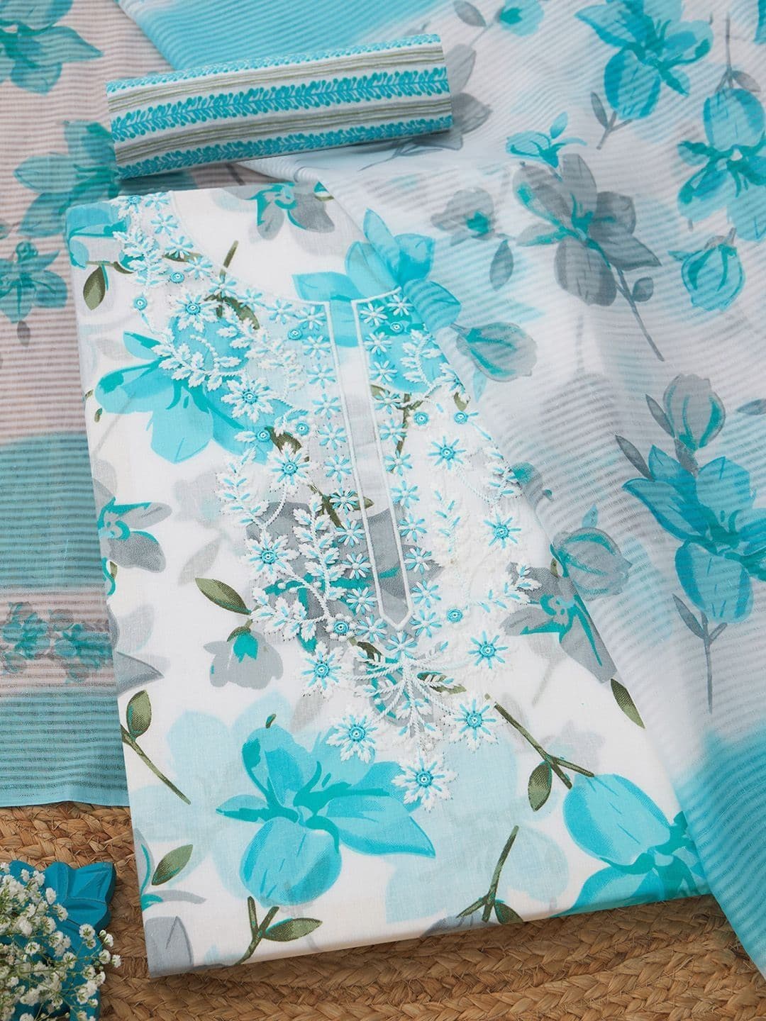 Soch Embroidered Unstitched Dress Material - view 1