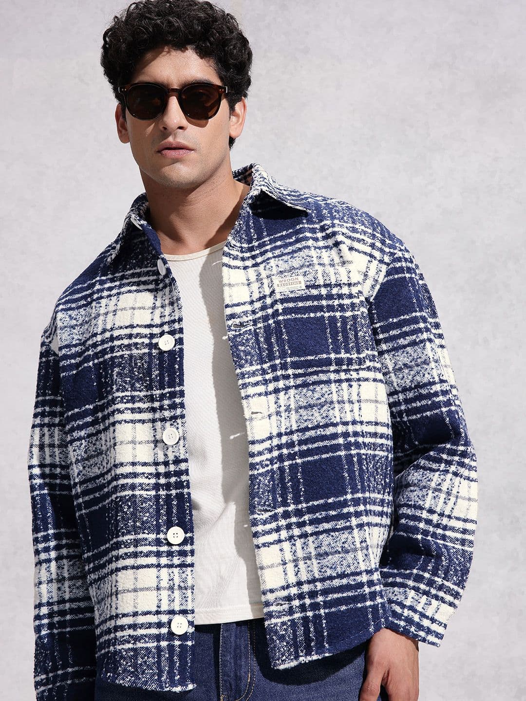 WROGN Checked Spread Collar Tailored Jacket - view 1