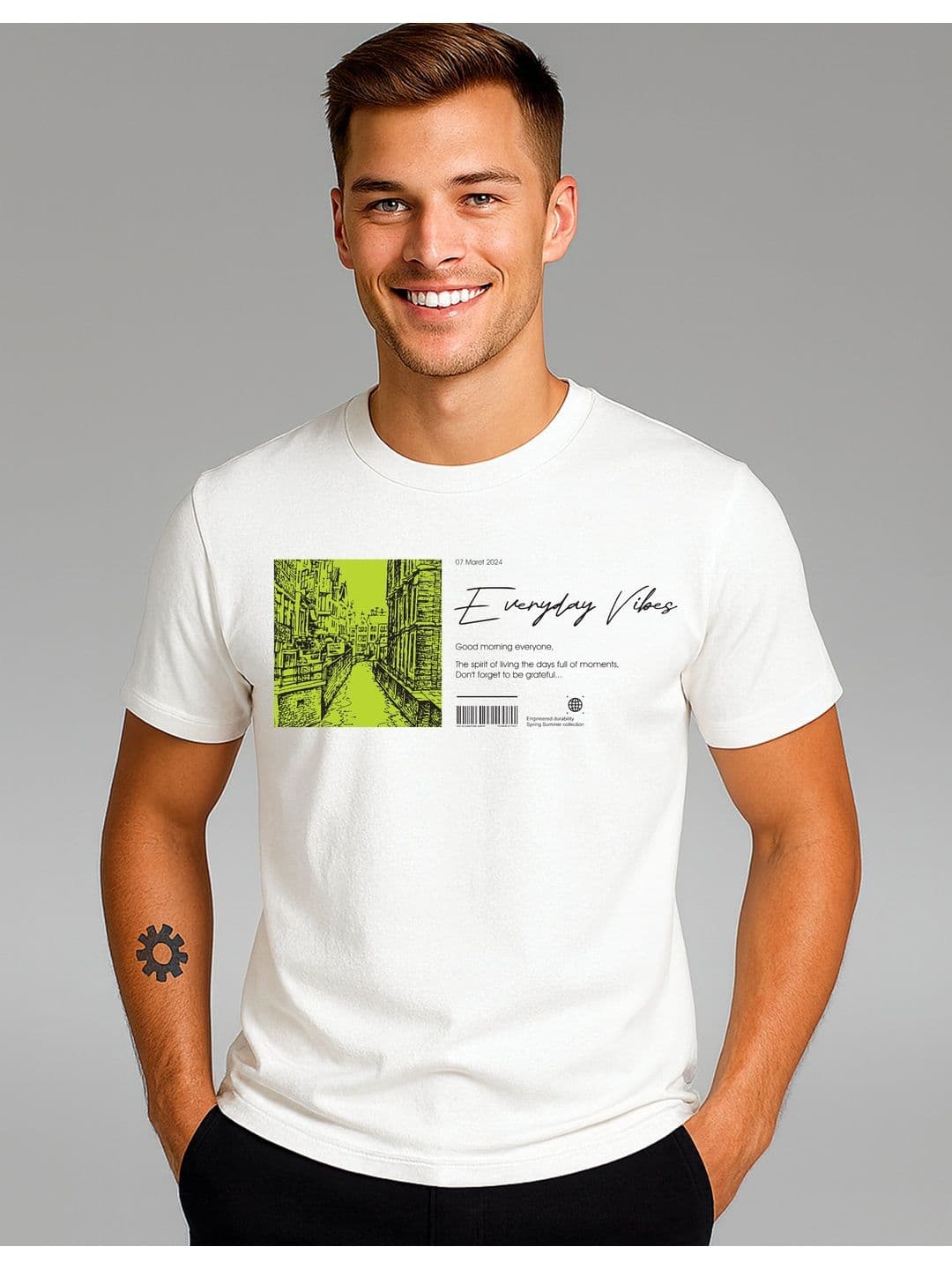 HERE&NOW Men Printed Bio Finish T-shirt - view 1