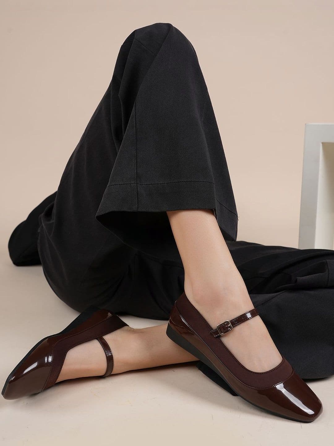 DROP BOLD Women Colourblocked Buckles Ballerinas - view 1