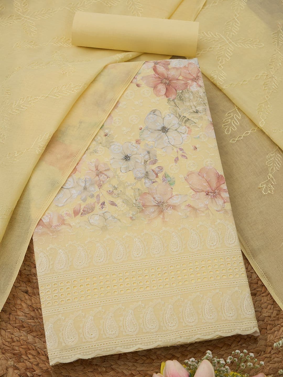 Soch Printed Pure Cotton Unstitched Dress Material - view 1