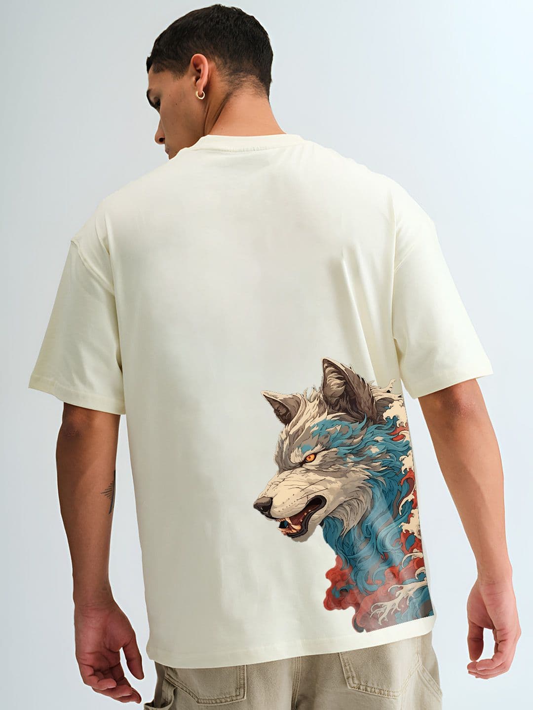 BDSQUARE Graphic Printed Drop-Shoulder Sleeves Cotton Oversized T-shirt - view 1