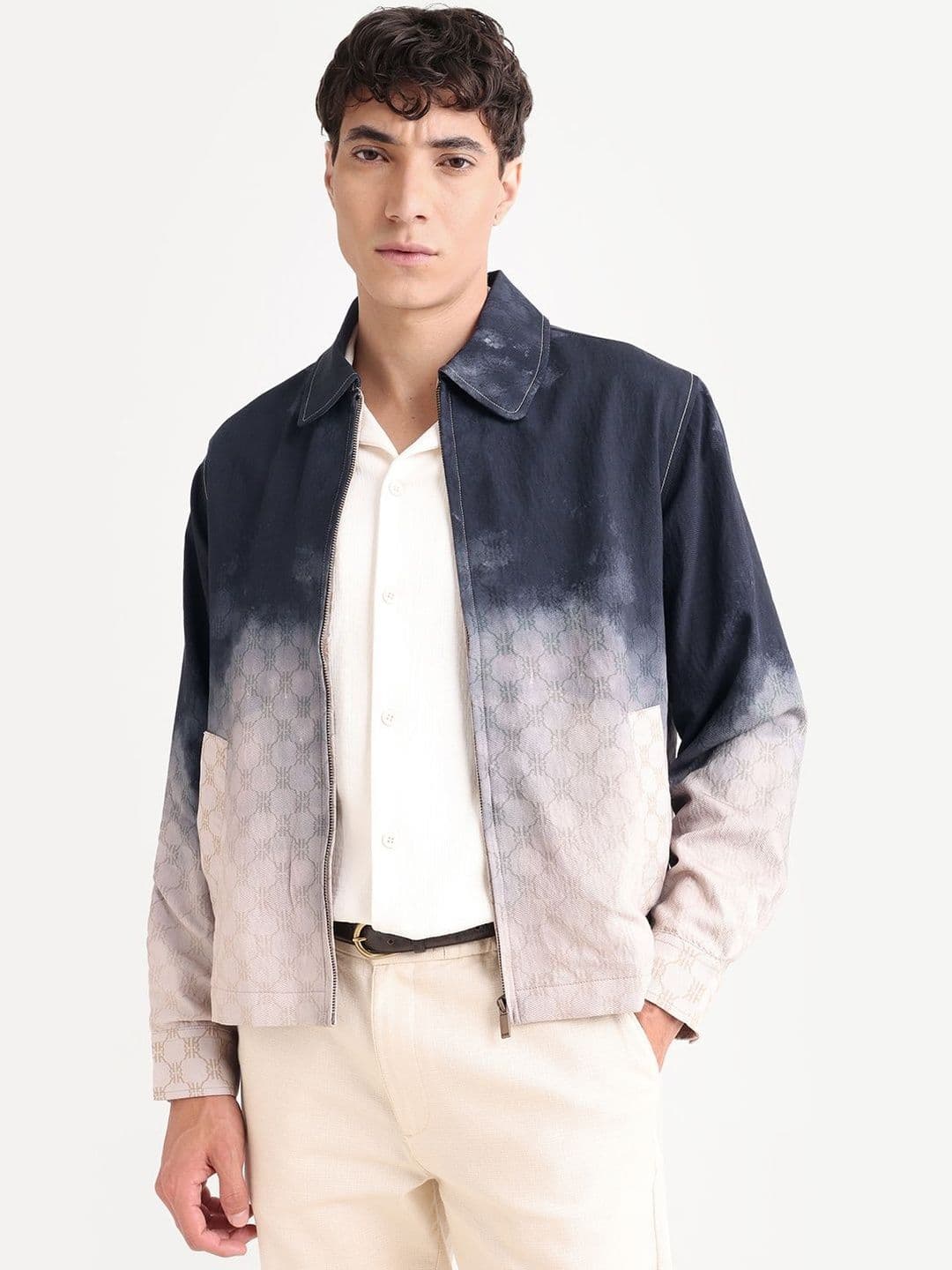 RARE RABBIT Twill Printed Zipper Jacket - view 1