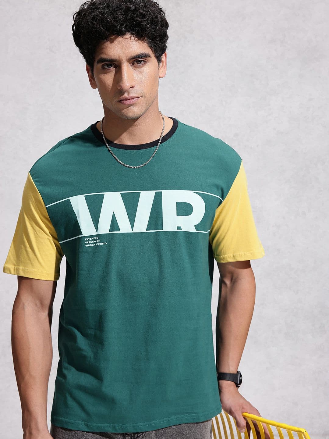 WROGN Brand Logo Printed Pure Cotton Oversized T-shirt - view 1