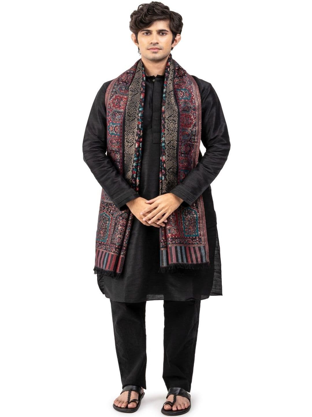 Naureen Men Woven Design Stole - view 1