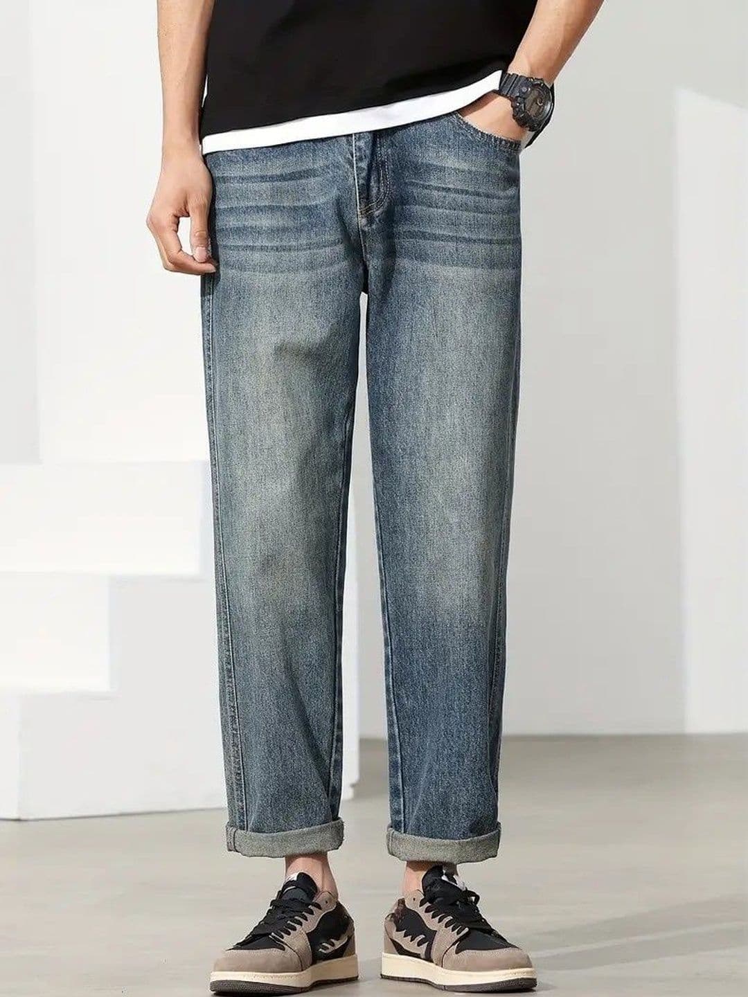 SZN Men Relaxed Fit Mid-Rise Stretchable Jeans - view 1