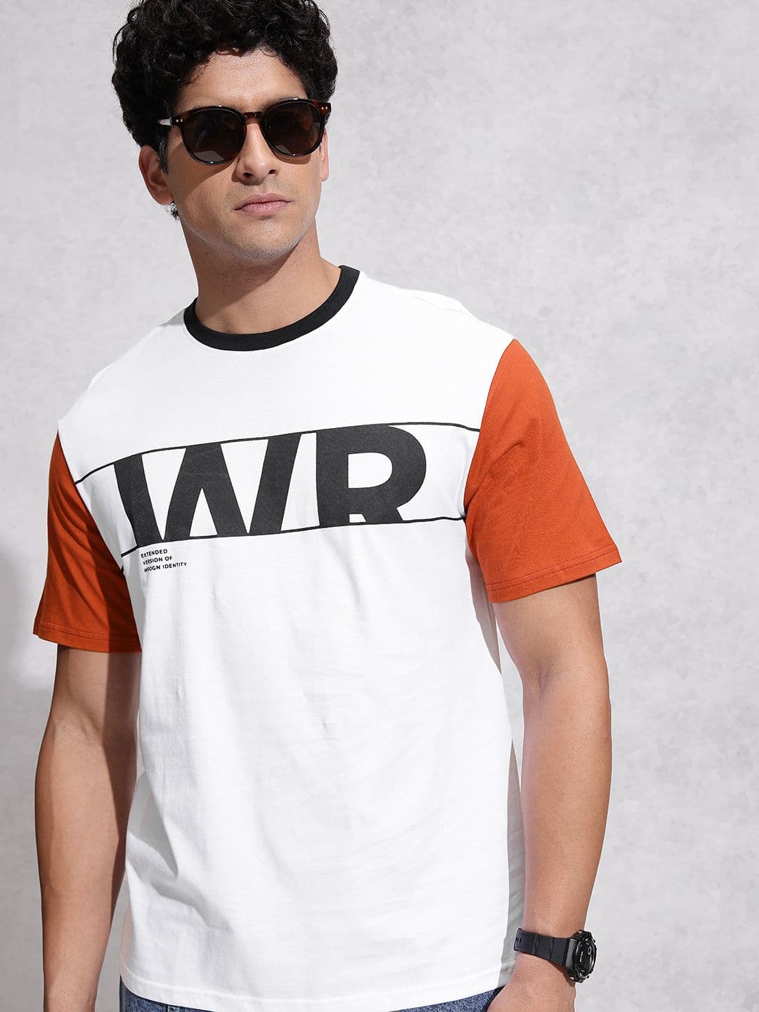 WROGN Brand Logo Printed Pure Cotton Oversized T-shirt - view 1