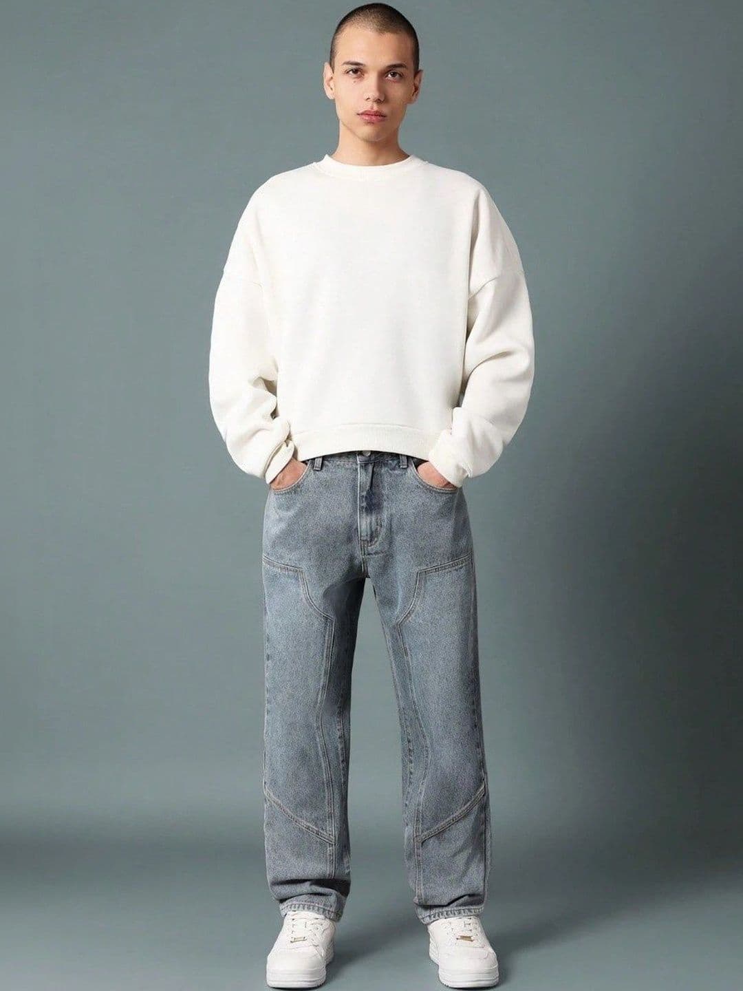 SZN Men Relaxed Fit Mid-Rise Light Fade Stretchable Jeans - view 1
