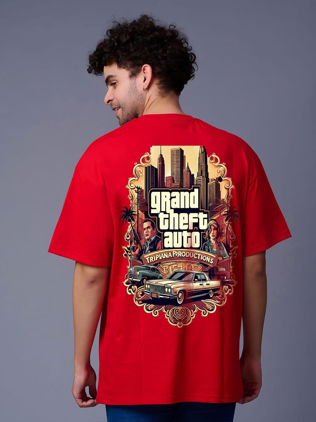 BDSQUARE Men Graphic Printed Cotton Oversized T-shirt - view 1
