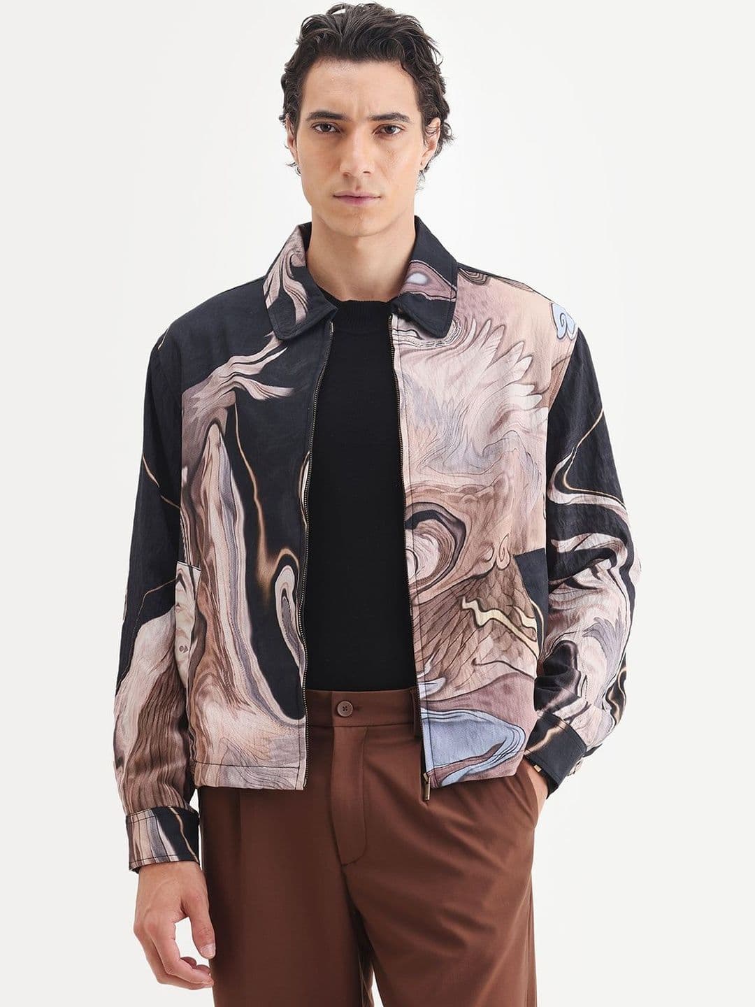 RARE RABBIT Men Twill Printed Zipper Tailored Jacket - view 1