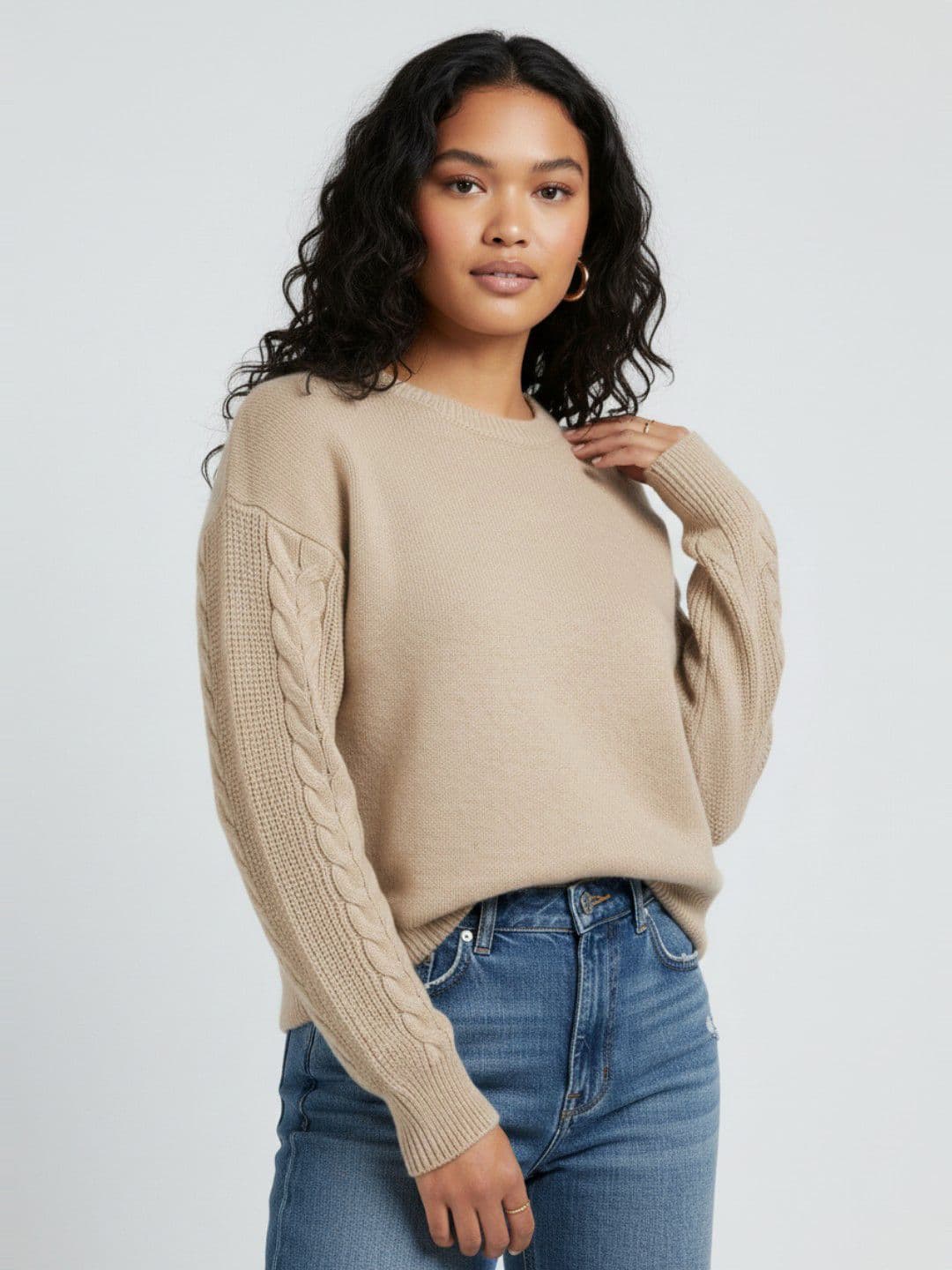 glitchez Acrylic Cable Knit Pullover - view 1
