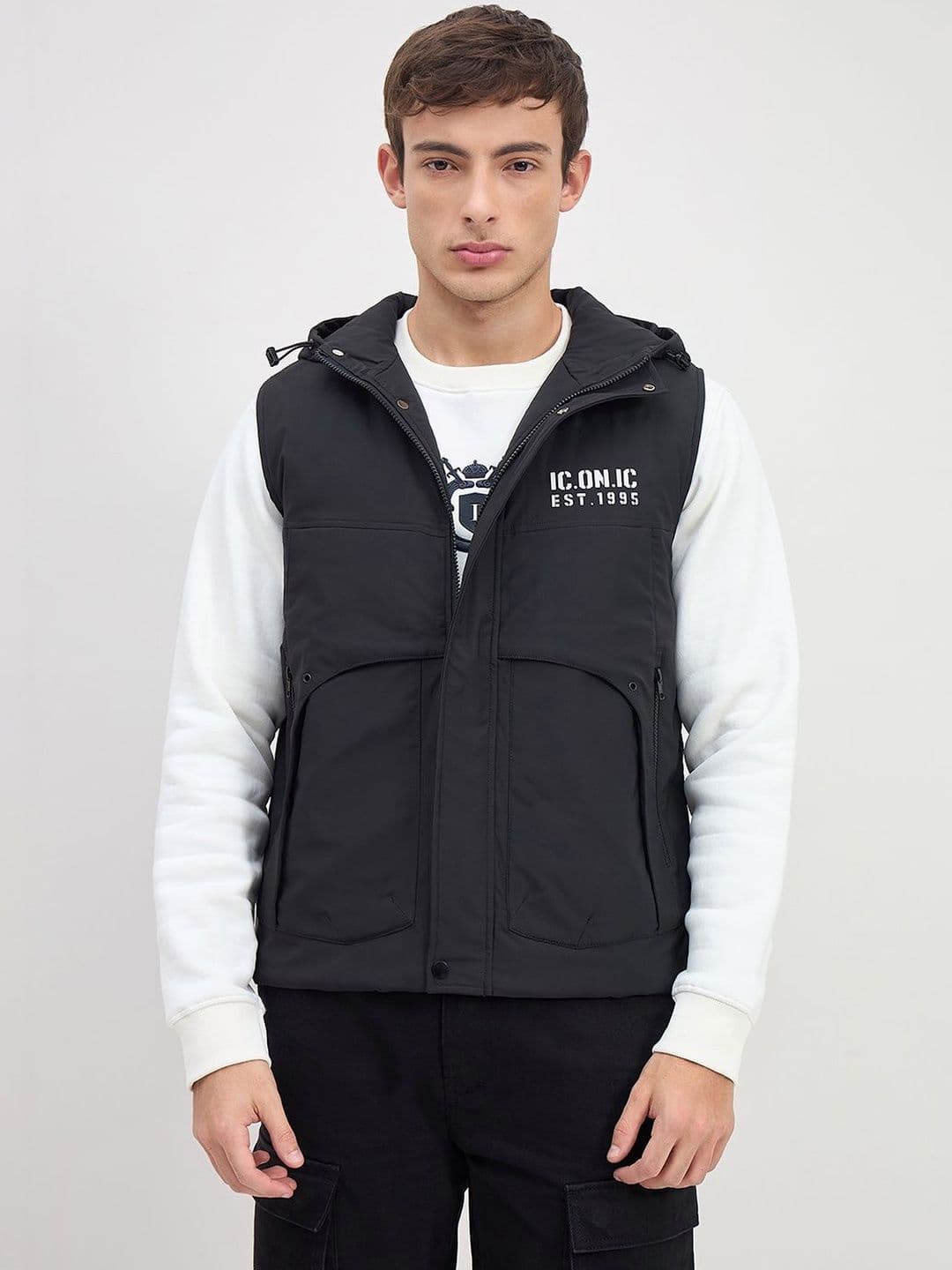 Iconic Men Brand Logo Lightweight Puffer Jacket - view 1