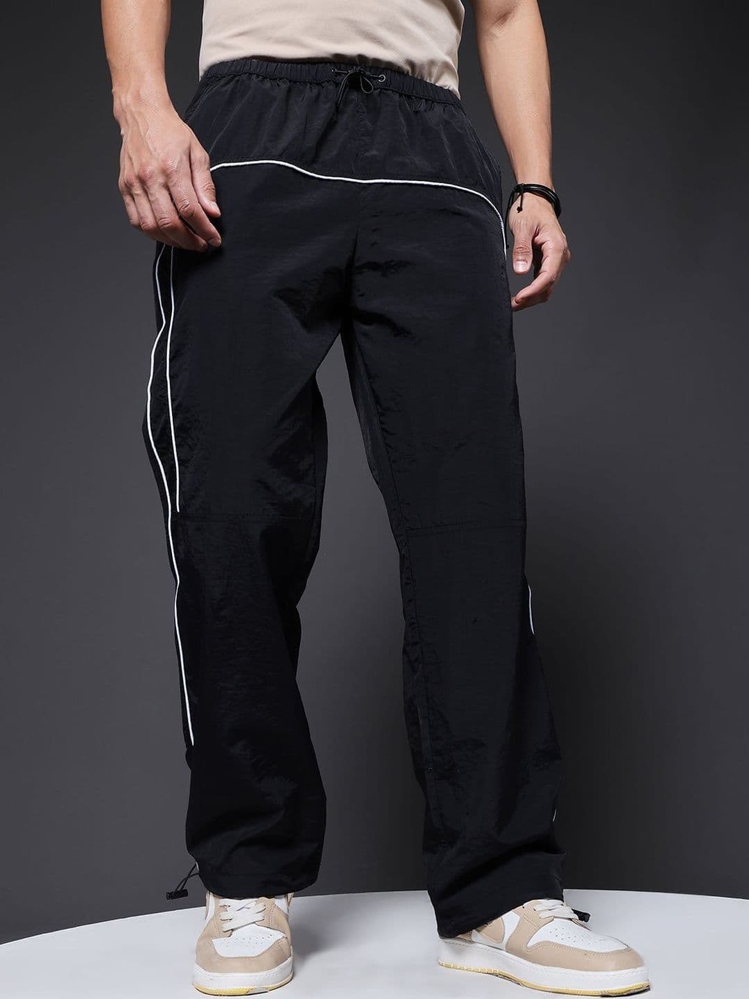 PRONK Men Side Striped Baggy-Fit Track Pants - view 1