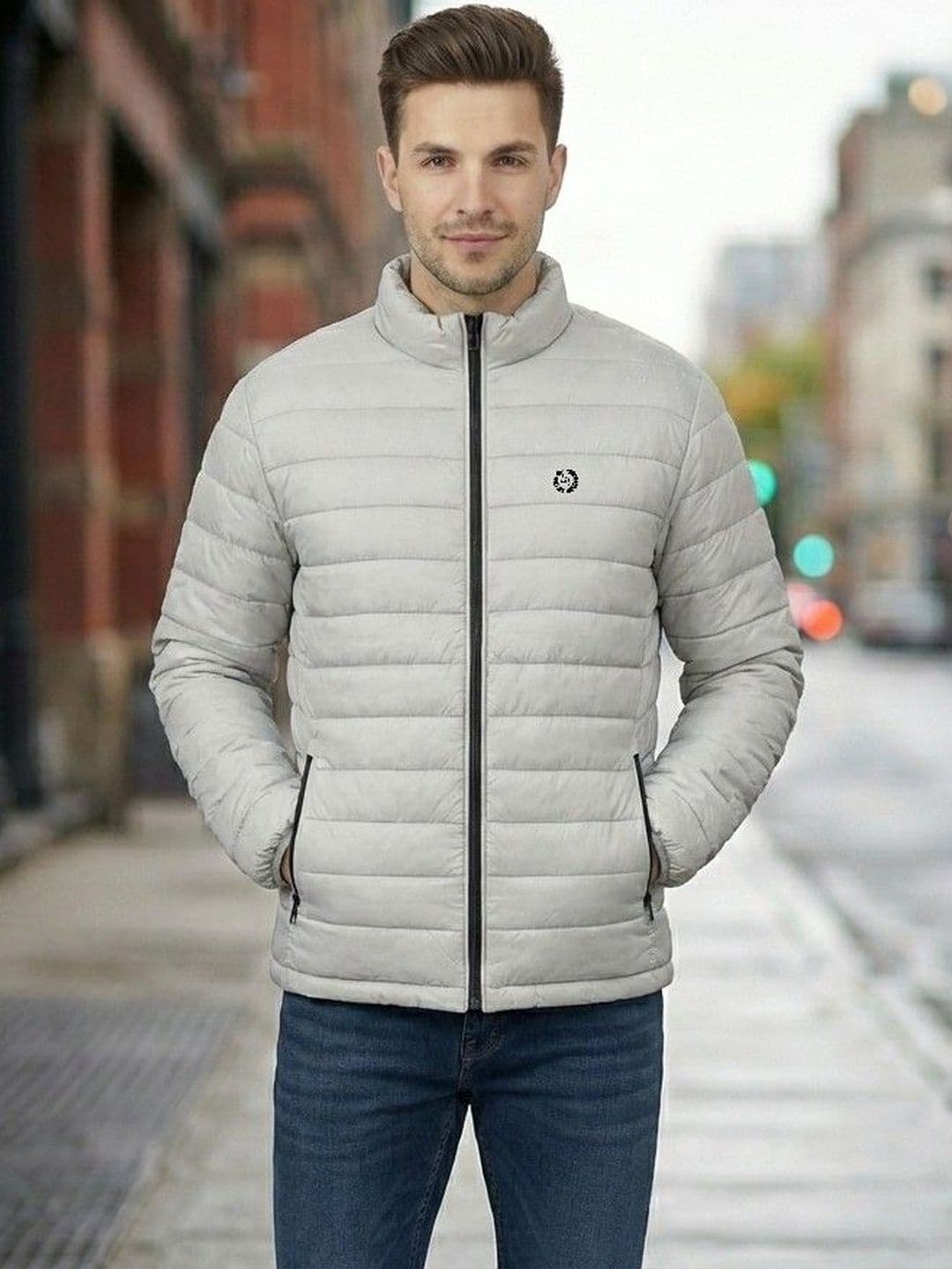 LEE BONEE Men Lightweight Puffer Jacket with Embroidered - view 1