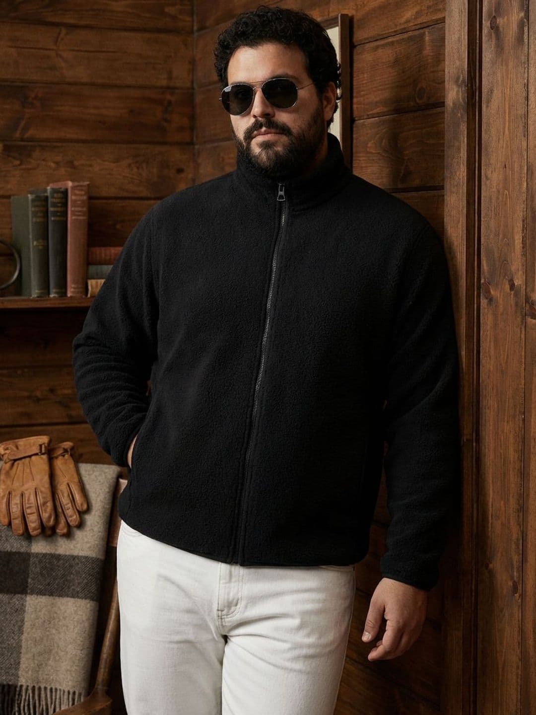 UNSTD Men Plus Size Sherpa Jacket - view 1