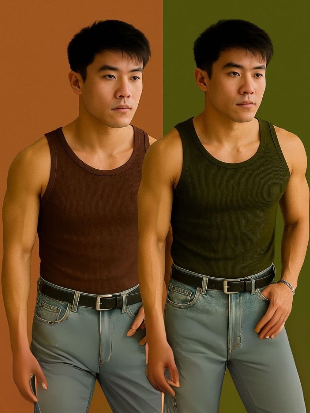 ROCKWELL Pack Of 2 Ribbed Cotton Breathable Innerwear Gym Vests - view 1